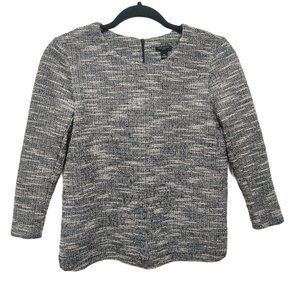 Ann Taylor Petite Marled Tweed Knit Top Size SP